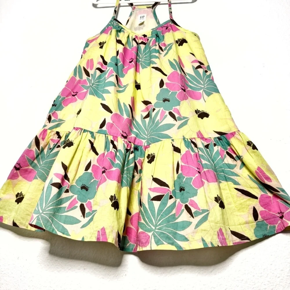 Gap girls racerback tropical floral tank dress size S